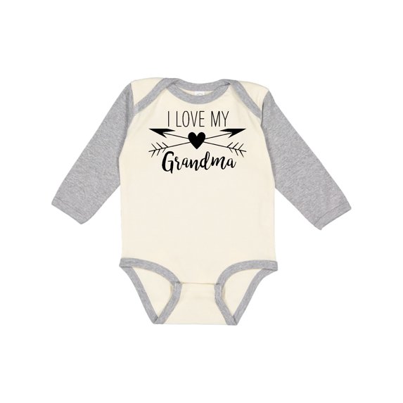 Inktastic I Love my Grandma heart and arrows Boys or Girls Long Sleeve Baby Bodysuit