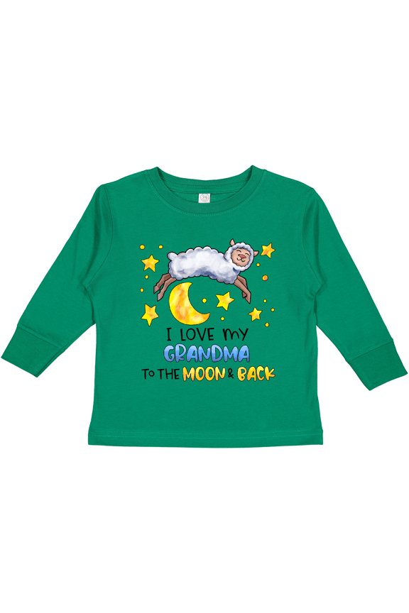 I Love my Grandma to the Moon and Back Cute Sheep Boys or Girls Long Sleeve Toddler T-Shirt