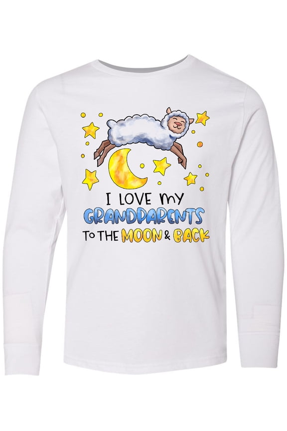 I Love my Grandparents to the Moon and Back Cute Sheep Long Sleeve Youth T-Shirt