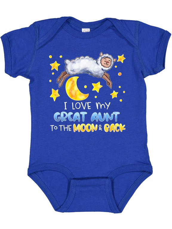 I Love my Great Aunt to the Moon and Back Cute Sheep Boys or Girls Baby Bodysuit