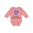 thumbnail image 1 of Inktastic I Love My Great Grandma Elephant Girls Long Sleeve Baby Bodysuit, 1 of 5