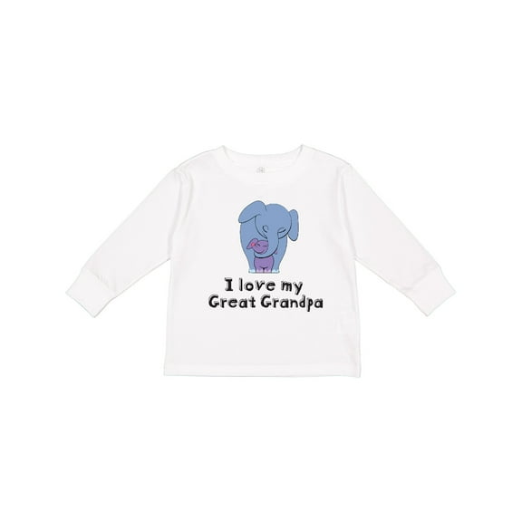 Inktastic I Love my Great Grandpa Elephant Boys or Girls Long Sleeve Toddler T-Shirt