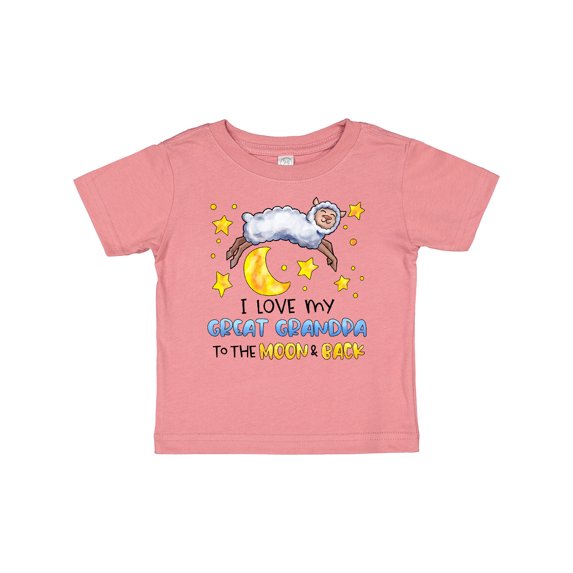Inktastic I Love my Great Grandpa to the Moon and Back Cute Sheep Boys or Girls Baby T-Shirt
