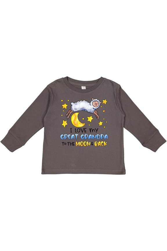 I Love my Great Grandpa to the Moon and Back Cute Sheep Boys or Girls Long Sleeve Toddler T-Shirt