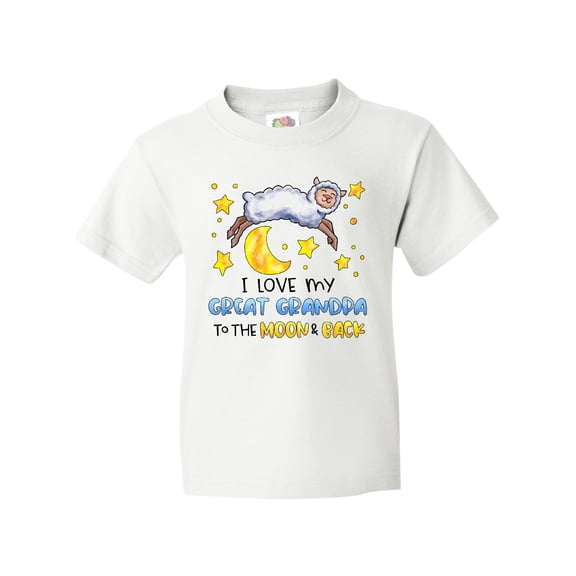 Inktastic I Love my Great Grandpa to the Moon and Back Cute Sheep Youth T-Shirt
