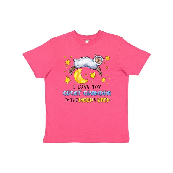 Inktastic I Love my Great Grandpa to the Moon and Back Cute Sheep Youth T-Shirt