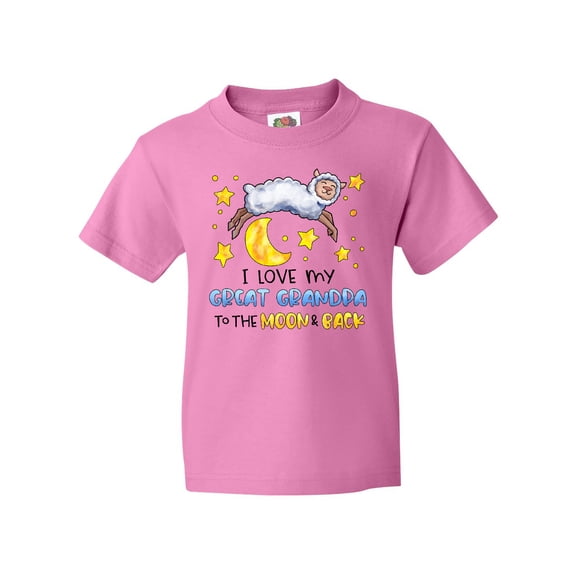 Inktastic I Love my Great Grandpa to the Moon and Back Cute Sheep Youth T-Shirt