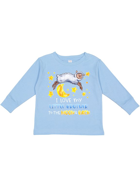 I Love my Little Brother to the Moon and Back Cute Sheep Boys or Girls Long Sleeve Toddler T-Shirt