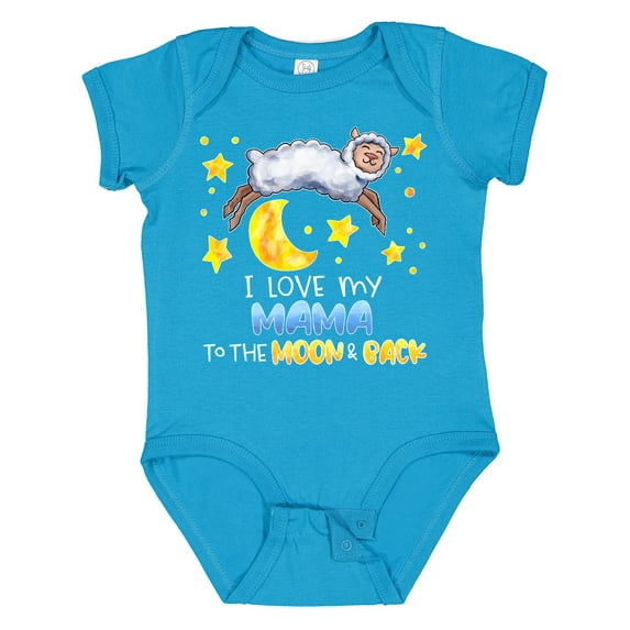 Inktastic I Love my Mama to the Moon and Back Cute Sheep Boys or Girls Baby Bodysuit