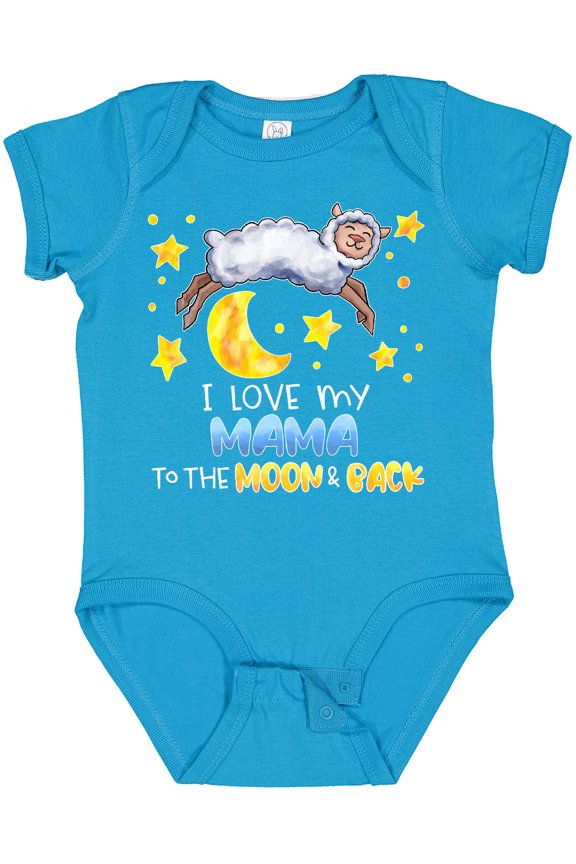 I Love my Mama to the Moon and Back Cute Sheep Boys or Girls Baby Bodysuit