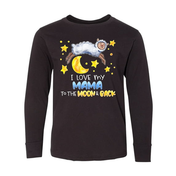 Inktastic I Love My Mama to the Moon and Back Cute Sheep Long Sleeve Youth T-Shirt