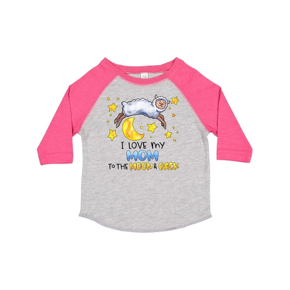 Inktastic I Love my Mom to the Moon and Back Cute Sheep Boys or Girls Toddler T-Shirt