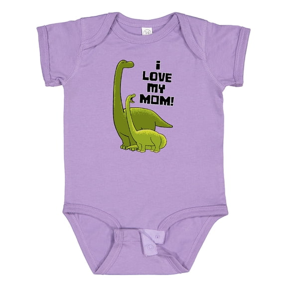 Inktastic I Love my Mom with Baby and Mommy Brontosaurus Boys or Girls Baby Bodysuit
