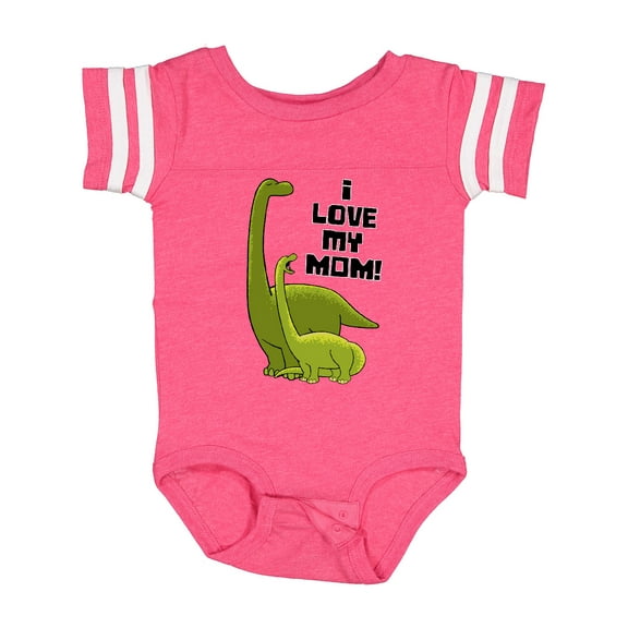 Inktastic I Love my Mom with Baby and Mommy Brontosaurus Boys or Girls Baby Bodysuit
