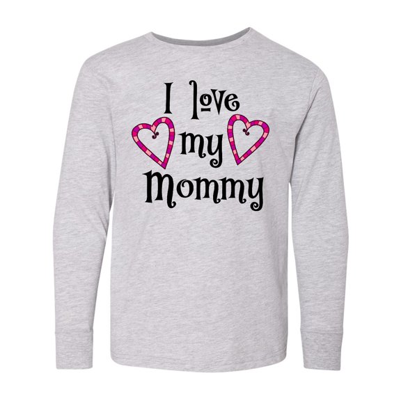 Inktastic I Love my Mommy- hearts Long Sleeve Youth T-Shirt