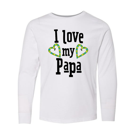 Inktastic I Love my Papa- hearts Long Sleeve Youth T-Shirt