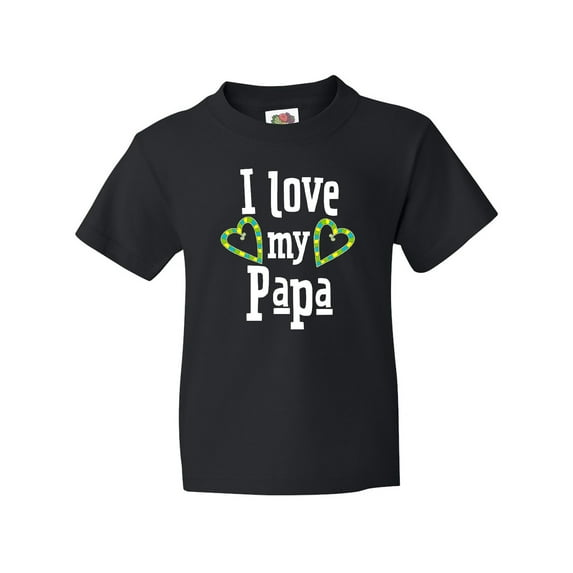 Inktastic I Love my Papa- hearts Youth T-Shirt