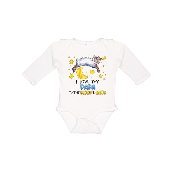 Inktastic I Love my Papa to the Moon and Back Cute Sheep Boys or Girls Long Sleeve Baby Bodysuit