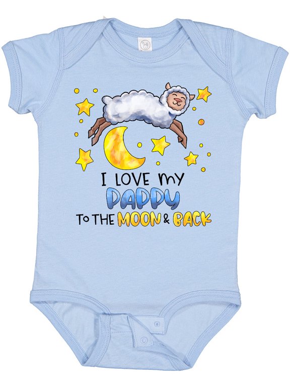 I Love my Pappy to the Moon and Back Cute Sheep Boys or Girls Baby Bodysuit