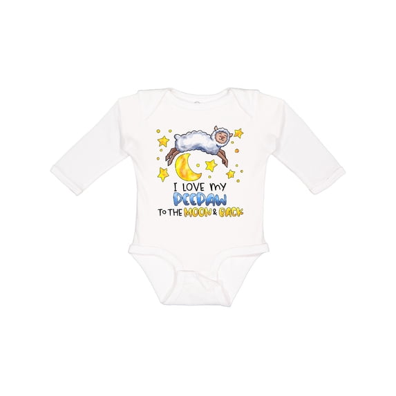 Inktastic I Love my Peepaw to the Moon and Back Cute Sheep Boys or Girls Long Sleeve Baby Bodysuit