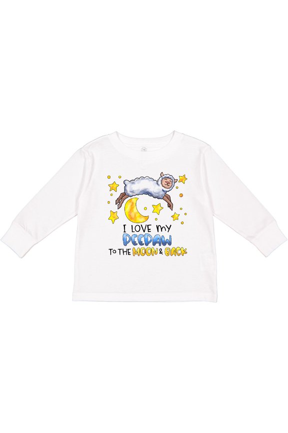 I Love my Peepaw to the Moon and Back Cute Sheep Boys or Girls Long Sleeve Toddler T-Shirt