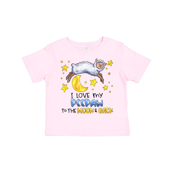 Inktastic I Love my Peepaw to the Moon and Back Cute Sheep Boys or Girls Toddler T-Shirt
