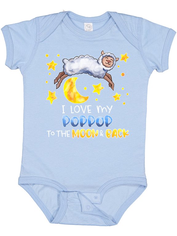 I Love my Poppop to the Moon and Back Cute Sheep Boys or Girls Baby Bodysuit