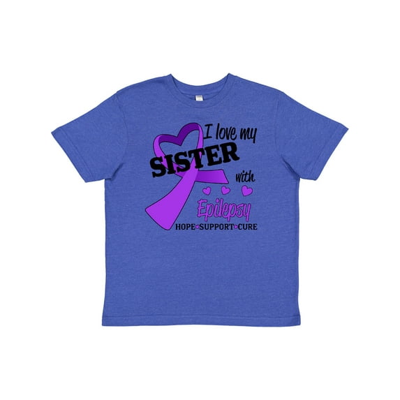 Inktastic I Love my Sister with Epilepsy Hope, Support, Cure Youth T-Shirt