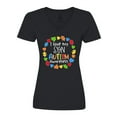 thumbnail image 1 of Inktastic I Love my Son Autism Awareness Women's V-Neck T-Shirt, 1 of 5