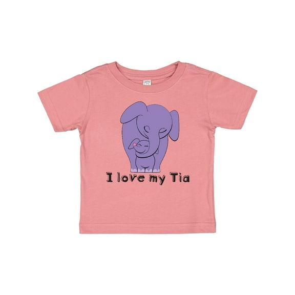 Inktastic I Love my Tia Elephant Purple Boys or Girls Baby T-Shirt