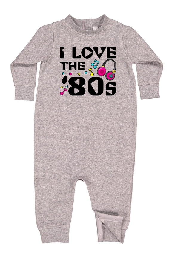 I Love the '80s-musical Notes Baby Fleece Romper
