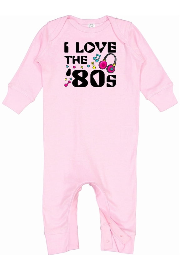 I Love the '80s-musical Notes Baby Romper Coveralls