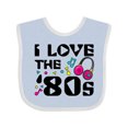 thumbnail image 1 of Inktastic I Love the '80s-musical Notes Boys or Girls Baby Bib, 1 of 4