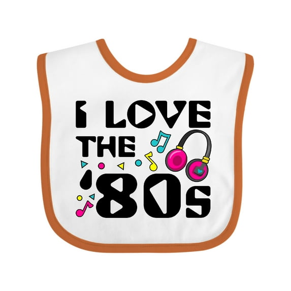 Inktastic I Love the '80s-musical Notes Boys or Girls Baby Bib