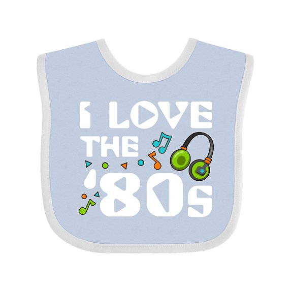 Inktastic I Love the '80s-musical Notes Boys or Girls Baby Bib