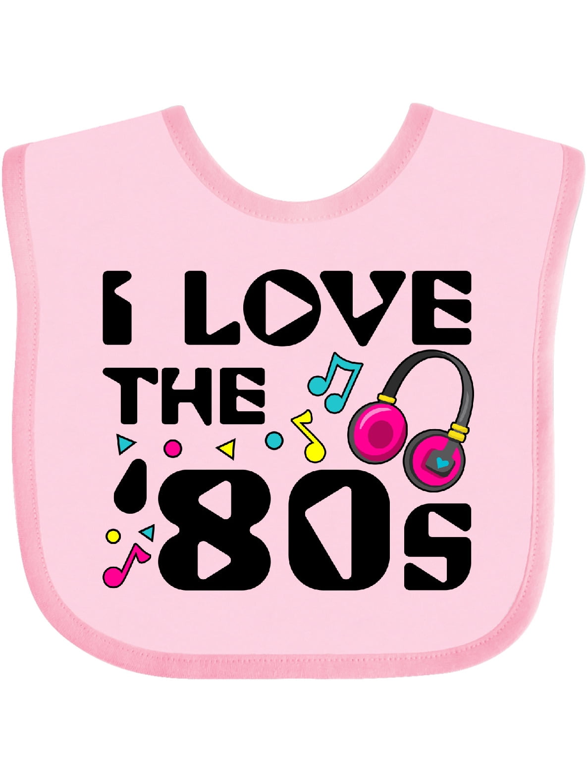 Inktastic I Love the '80s-musical Notes Boys or Girls Baby Bib ...