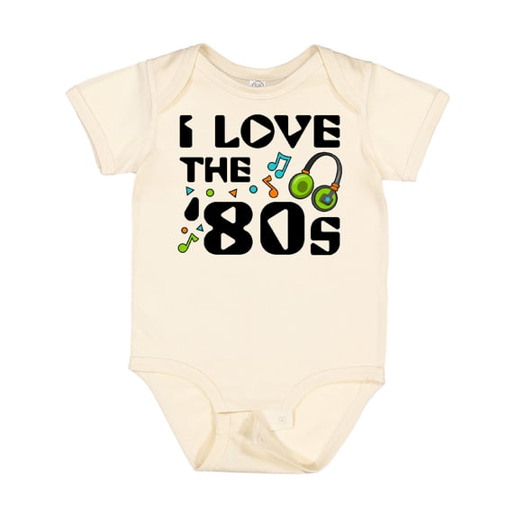 Inktastic I Love the '80s-musical Notes Boys or Girls Baby Bodysuit