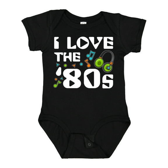 Inktastic I Love the '80s-musical Notes Boys or Girls Baby Bodysuit