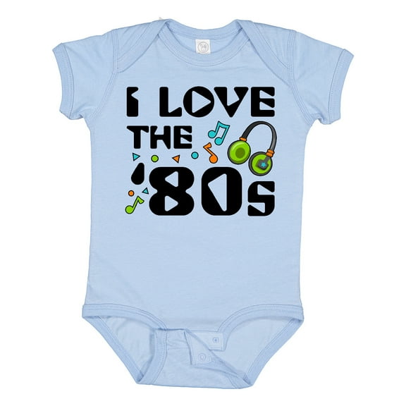 Inktastic I Love the '80s-musical Notes Boys or Girls Baby Bodysuit