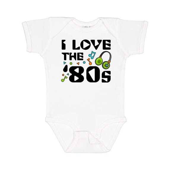 Inktastic I Love the '80s-musical Notes Boys or Girls Baby Bodysuit
