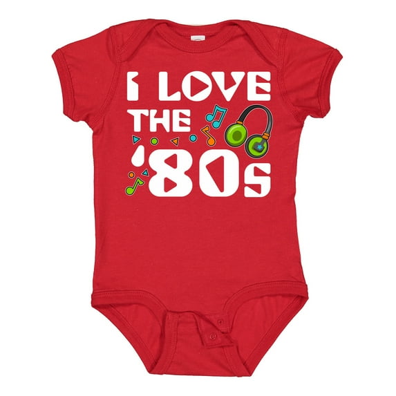 Inktastic I Love the '80s-musical Notes Boys or Girls Baby Bodysuit