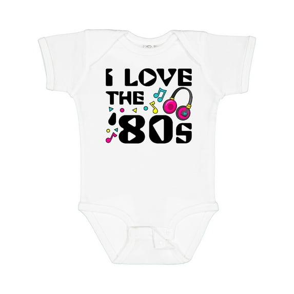 Inktastic I Love the '80s-musical Notes Boys or Girls Baby Bodysuit