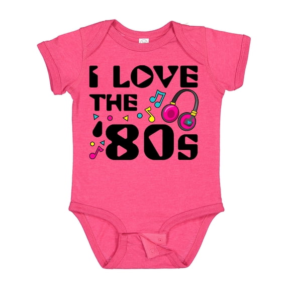 Inktastic I Love the '80s-musical Notes Boys or Girls Baby Bodysuit