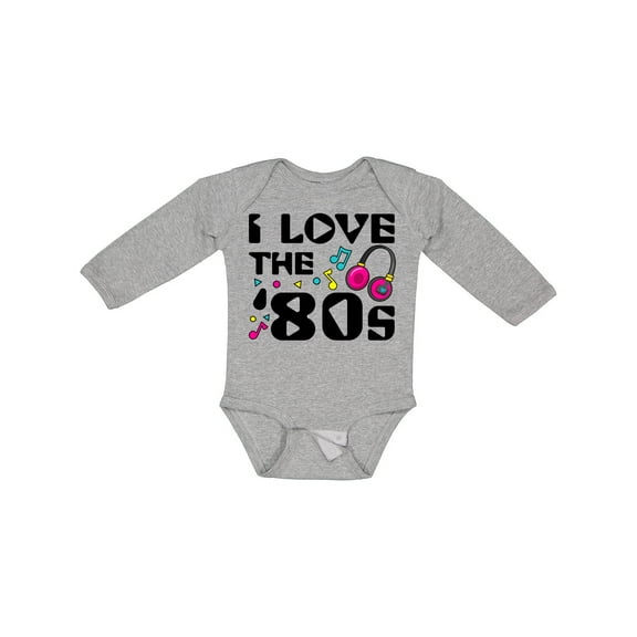 Inktastic I Love the '80s-musical Notes Boys or Girls Long Sleeve Baby Bodysuit