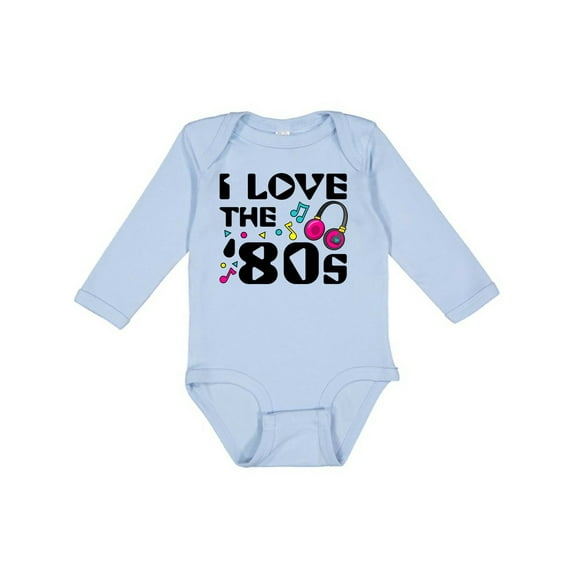 Inktastic I Love the '80s-musical Notes Boys or Girls Long Sleeve Baby Bodysuit