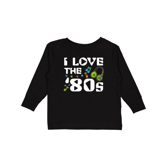 Inktastic I Love the '80s-musical Notes Boys or Girls Long Sleeve Toddler T-Shirt