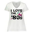 thumbnail image 1 of Inktastic I Love the '80s-musical Notes Women's Plus Size V-Neck T-Shirt, 1 of 5