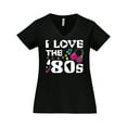thumbnail image 1 of Inktastic I Love the '80s-musical Notes Women's Plus Size V-Neck T-Shirt, 1 of 5