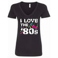 thumbnail image 1 of Inktastic I Love the '80s-musical Notes Women's V-Neck T-Shirt, 1 of 5