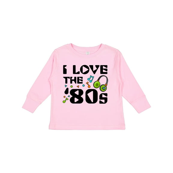Inktastic I Love the '80s-musical notes Boys or Girls Long Sleeve Toddler T-Shirt